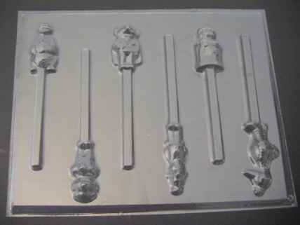 381sp Sesame Friends Six Cavity Chocolate Candy Lollipop Mold 381sp Sesame Friends Six Cavity Chocolate Candy Lollipop Mold